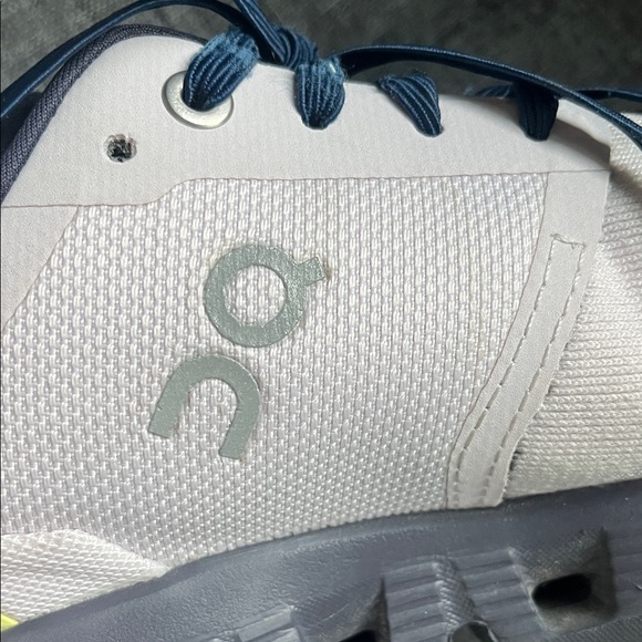 On Cloud Running Cream and Navy Shoes with Yellow Detail - Picture 10 of 10